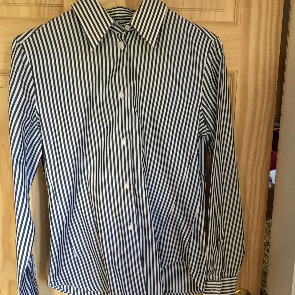 Loro Piana Navy Blue Stripe Blouse